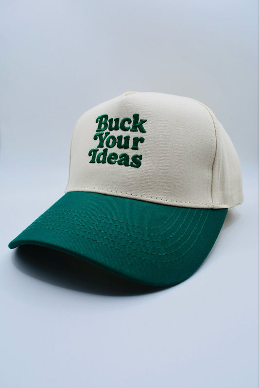 Buck Your Ideas Cream / Green Cotton Cap