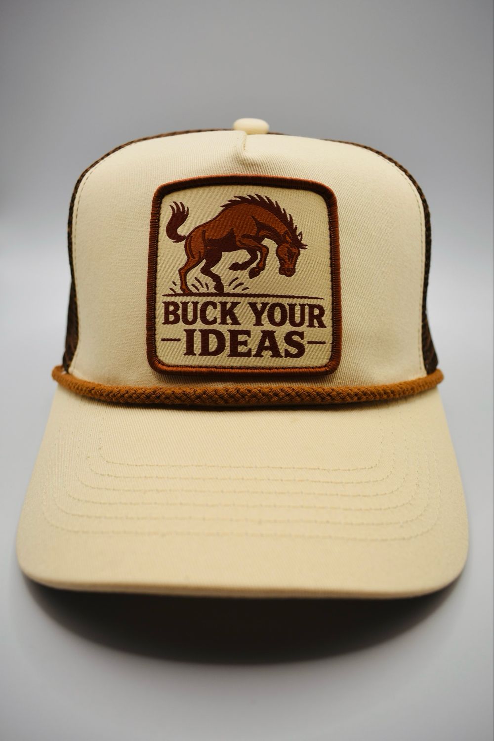 Buck Your Ideas Bucking Patch Brown / Cream Trucker Cap