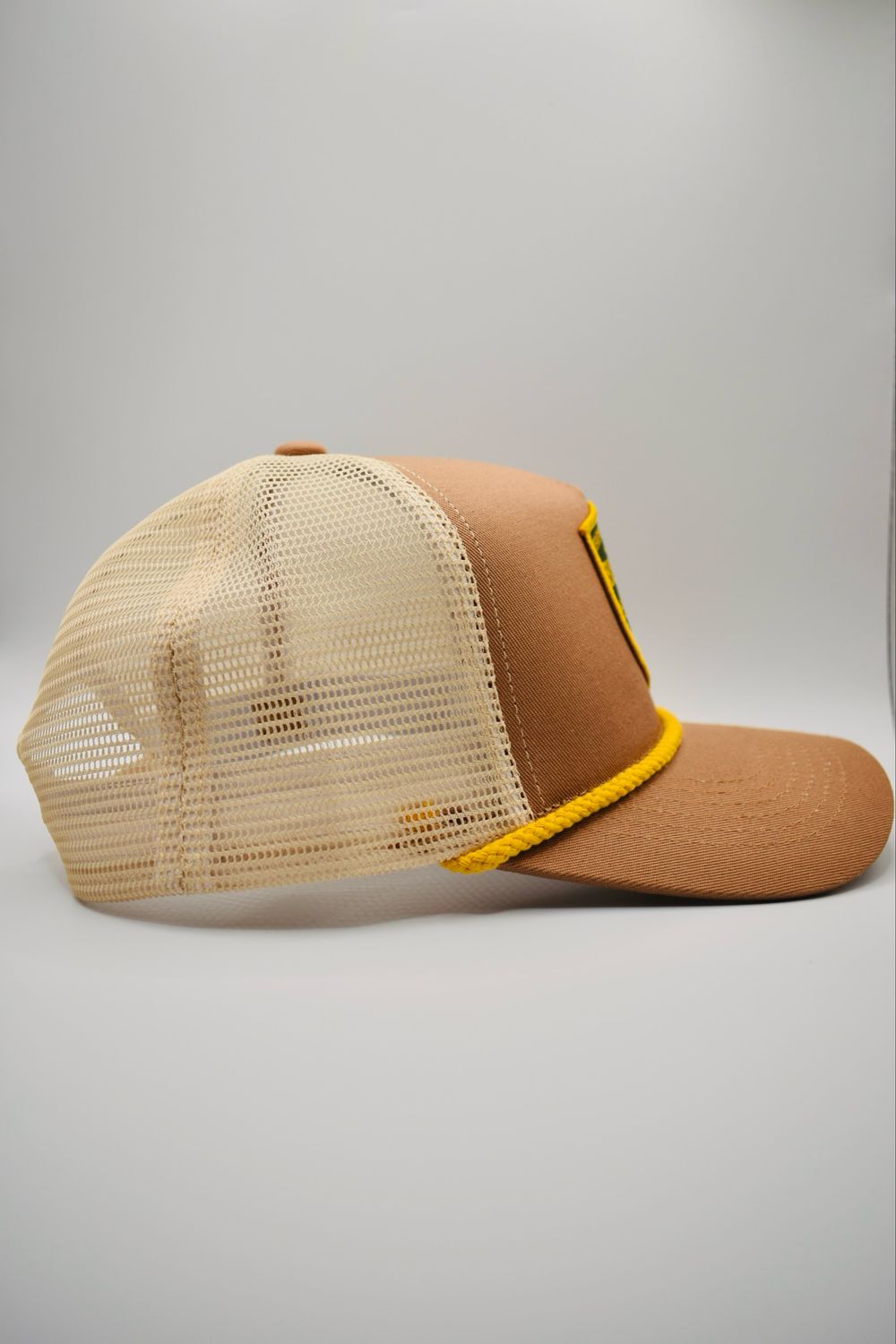 Buck Your Ideas Farmhouse Apparel Brown / Grey / Yellow Trucker Cap