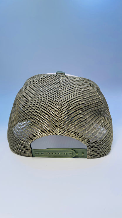 Buck Your Ideas Sage / Cream Bucking Patch Trucker Cap