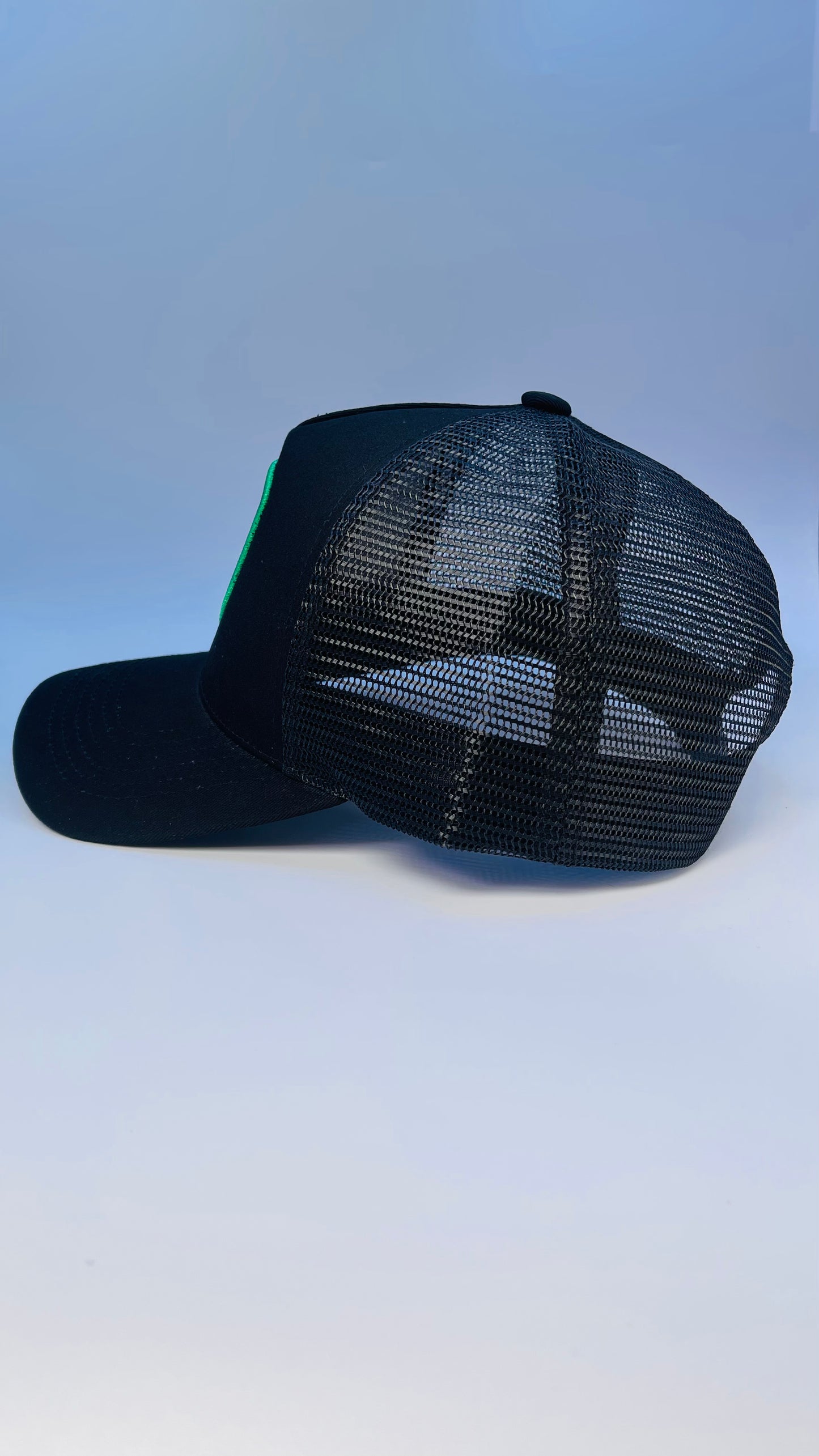 Buck Your Ideas Black / Green Campfire Patch Trucker Cap