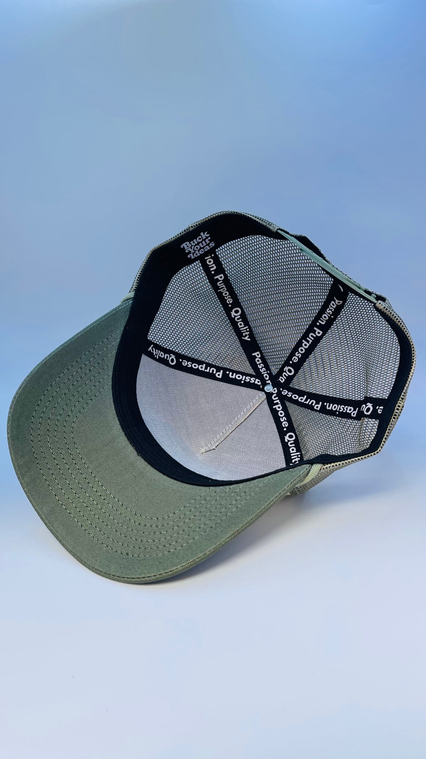 Buck Your Ideas Sage / Cream Bucking Patch Trucker Cap