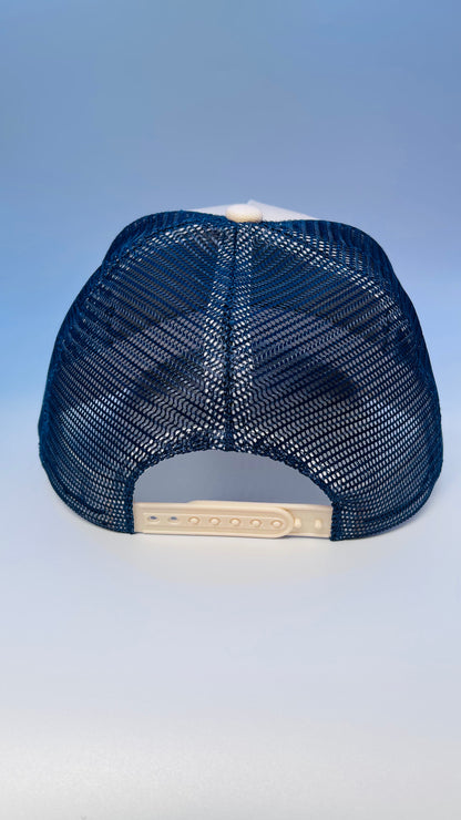 Buck Your Ideas Cream / Blue Patch Trucker Cap