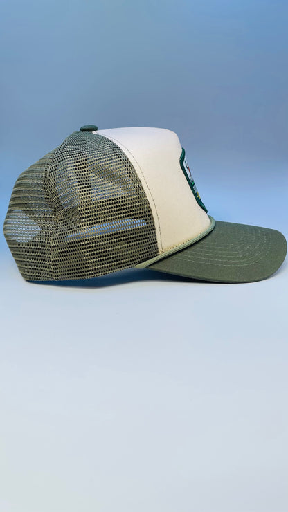 Buck Your Ideas Sage / Cream Bucking Patch Trucker Cap