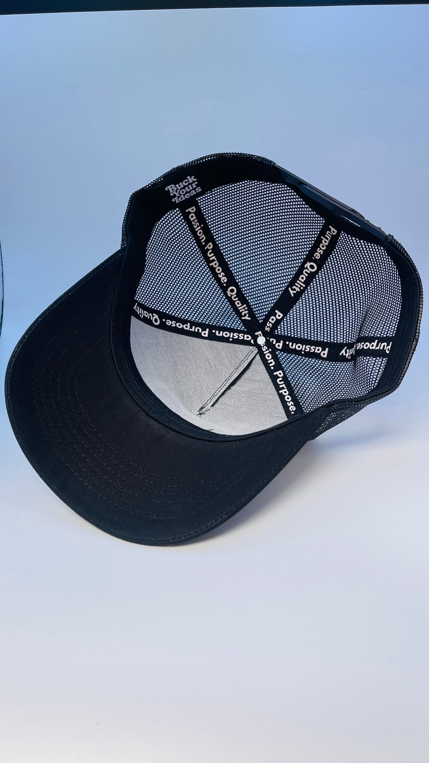 Buck Your Ideas Black / Green Campfire Patch Trucker Cap