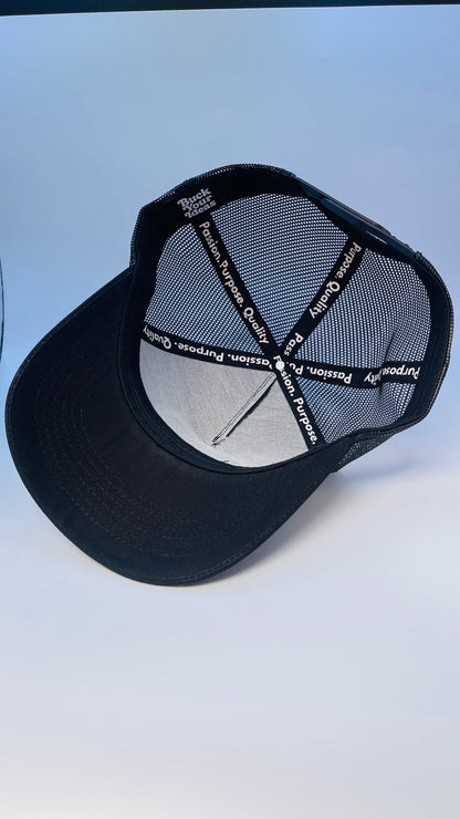 Buck Your Ideas Black / Green Campfire Patch Trucker Cap