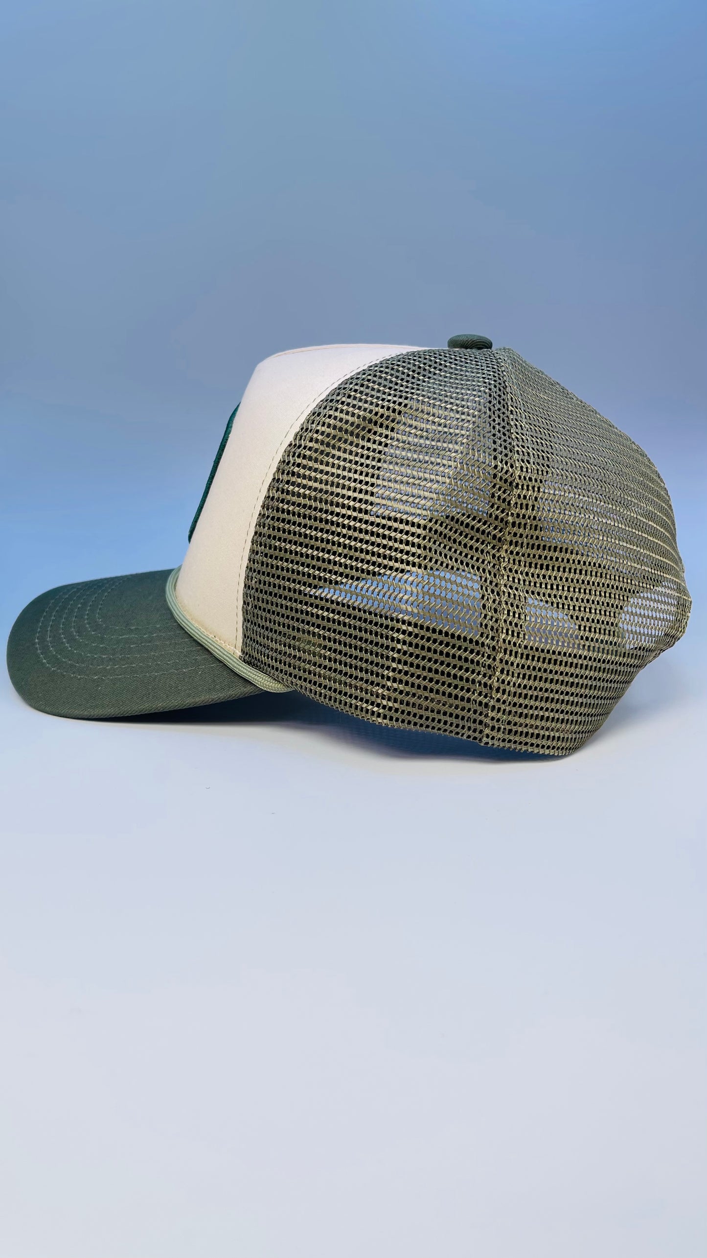 Buck Your Ideas Sage / Cream Bucking Patch Trucker Cap